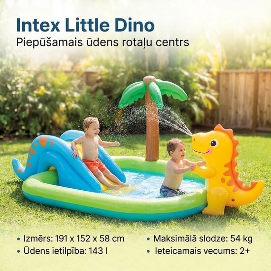 Intex Little Dino Bērnu Piepūšamais Ūdens Rotaļu Centrs