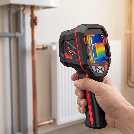 Rokas termokamera elektroiekārtu un apkures pārbaudei, -20 līdz +550 °C