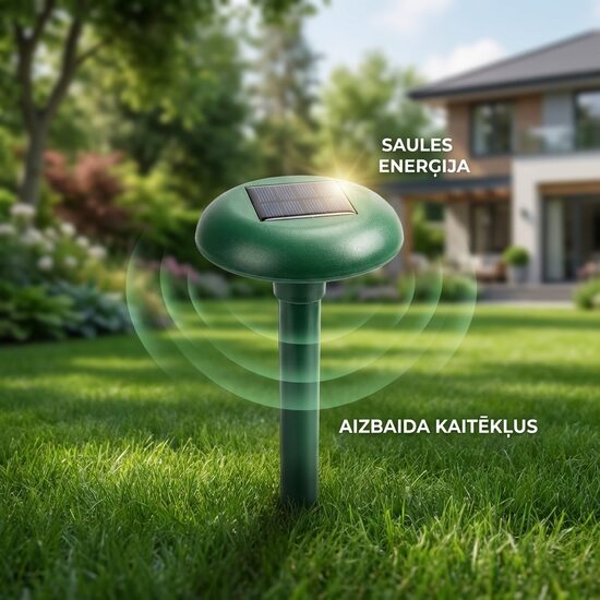 Kurmju, čūsku, peļu atbaidītājs 600-800kvm ar saules bateriju