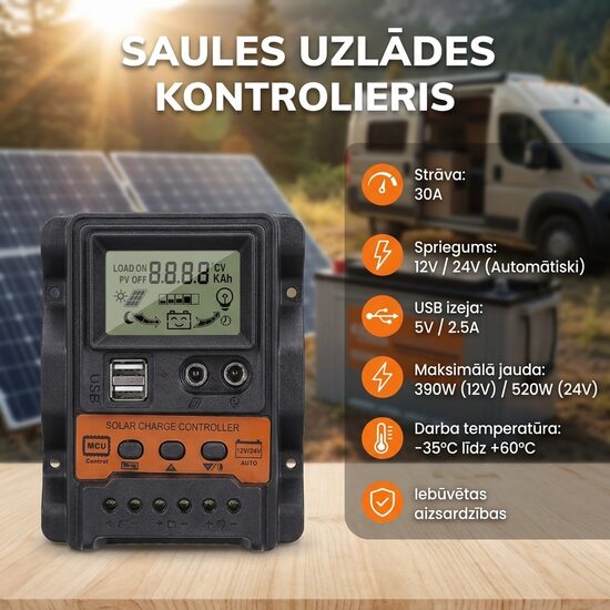 Saules baterijas un kontrolieri