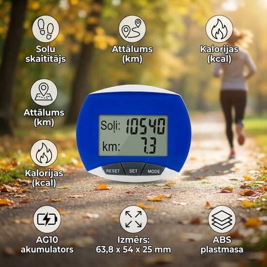 Soļu, Kaloriju, Attāluma skaitītājs - Pedometrs