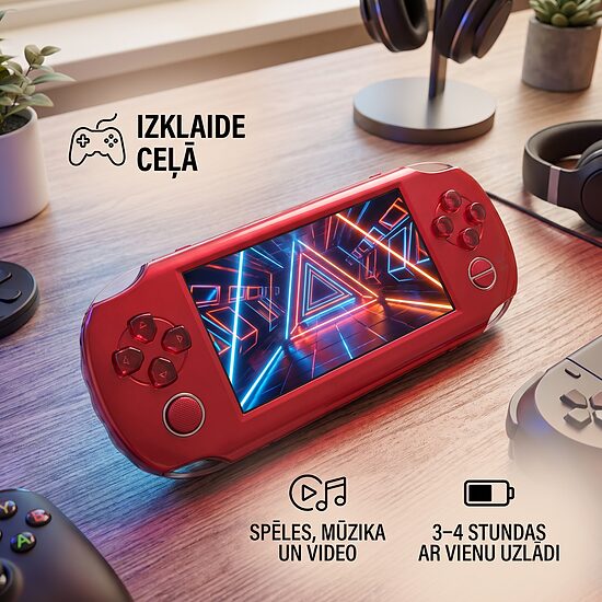 Spēļu konsole mp3/mp4/mp5, spēles, radio, video ar apgaismotu korpusu