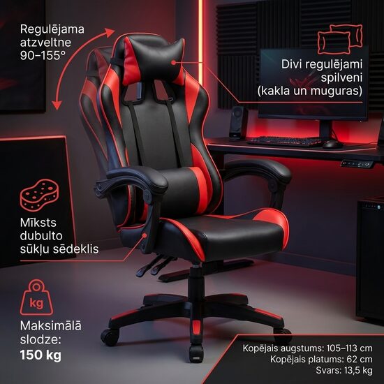 Ergonomisks mācību un datorkrēsls skolēniem un studentiem ar regulējamu atzveltni