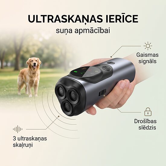 Ultraskaņas ierīce suņa dresūrai un uzvedības korekcijai