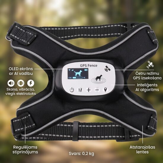 Inteliģentā GPS bezvadu radiosēta suņiem ar OLED displeju un AI tehnoloģiju 1000m