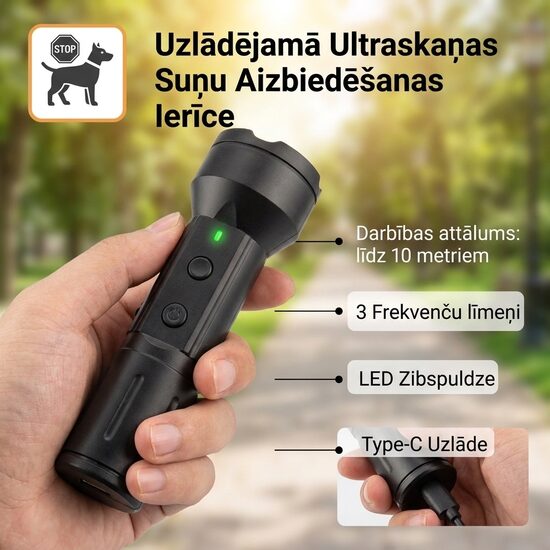 Uzlādējamā Ultraskaņas Suņu Aizbiedēšanas un Riešanas Kontroles Ierīce – Droša Apmācība un Aizsardzība