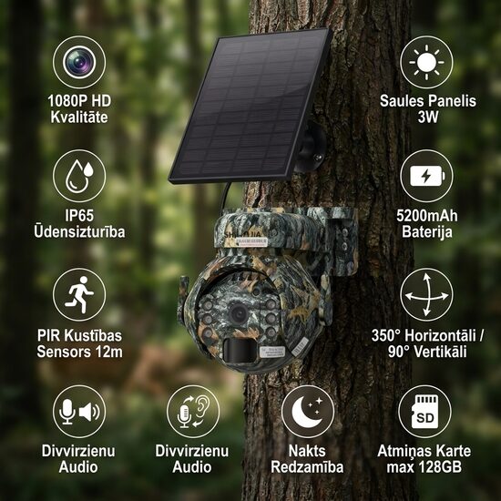 Mednieku kamera 4G online, meža vērošana