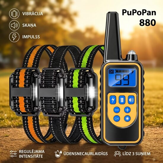 Suņu Apmācības Kaklasiksna ar Pulti