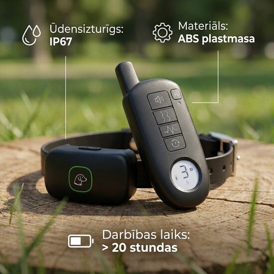Ūdensizturīga Suņu Dresūras sistēma (800m, skaņa, vibro, elektroimpulss)