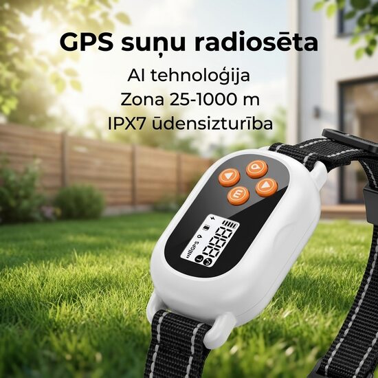 Trešās paaudzes GPS suņu radiosēta ar AI tehnoloģiju 1000m