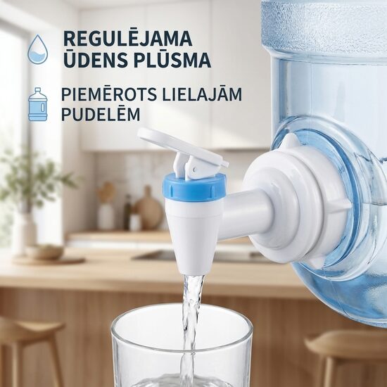 Ūdens Pudeles Krāns Dispenseris Lielajām Pudelēm ar Regulējamu Plūsmu