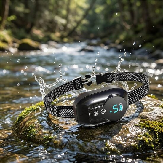 Jebkura lieluma Suņu pretriešanas siksna (skaņa, vibro, elektro. Katru var regulēt atsevišķi), lādējama, antilaj