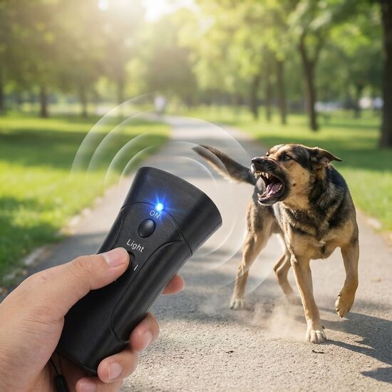 Suņu ultraskaņas aizbaidītājs 3 vienā (Gaisma, ultraskaņa, Lāzeris), dual