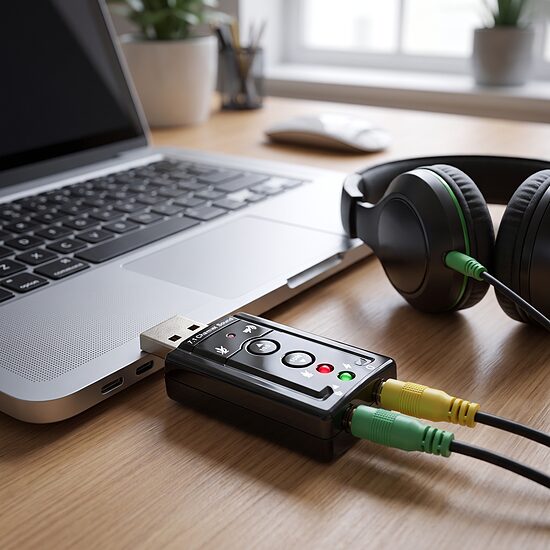 USB skaņas karte ( 4 pogas funkciju regulācijai)