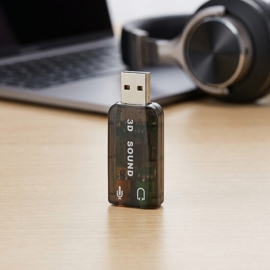 USB skaņas karte 3D sound 5.1, Plug & Play datoram, austiņām