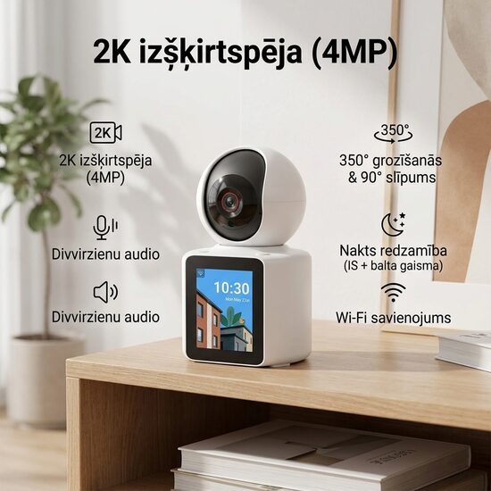 Wifi kamera ar ekrānu, video aukle