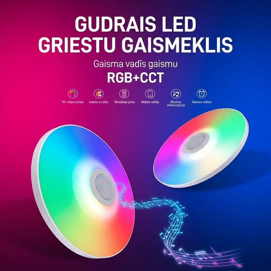Led Griestu lampa 33cm ar bluetooth
